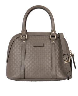 Mini Microguccissima Dome, Leather, Grey, DB, S, 3*